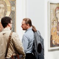 Сергей Чапнин на выставке мозаики А. Карнаухова. 26 апреля 2012 года. Фото Анны Гальпериной